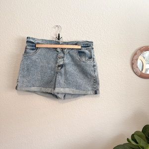 High Rise Denim Shorts